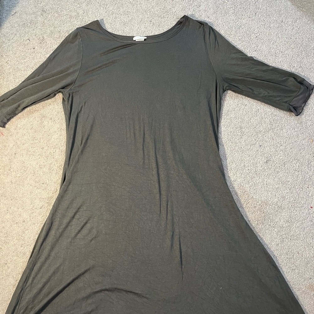 RARE Natural Life olive green long sleeve dress